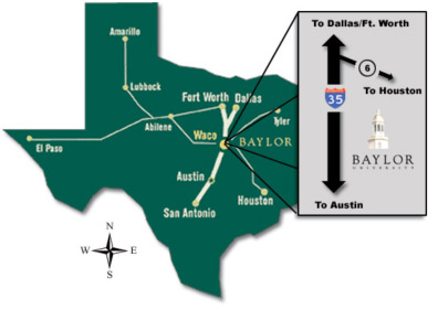 baylor university waco texas map austin directions maps edu