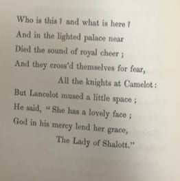 Lines 163-171 from the 1842 edition of "The Lady of Shallot"
