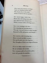 Image of a book page printed with stanzas 4-8 of "Morning"