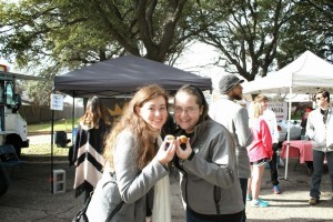 Emily, me, and our little treasure trove of muffins. 