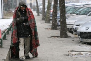 cold homeless man
