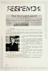 Page from the 1923 Baylor yearbook The Round Up (The Texas Collection)
