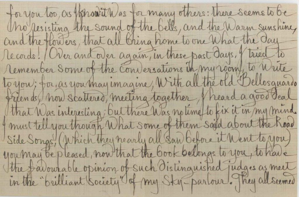 Letter from Francesca Alexander to John Ruskin. [ca. April 1885]. Page 2.