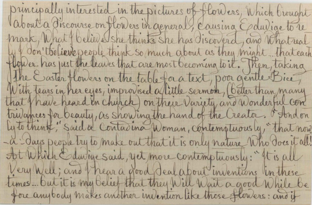 Letter from Francesca Alexander to John Ruskin. [ca. April 1885]. Page 3.