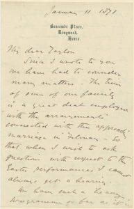 Percy Florence Shelley Letter