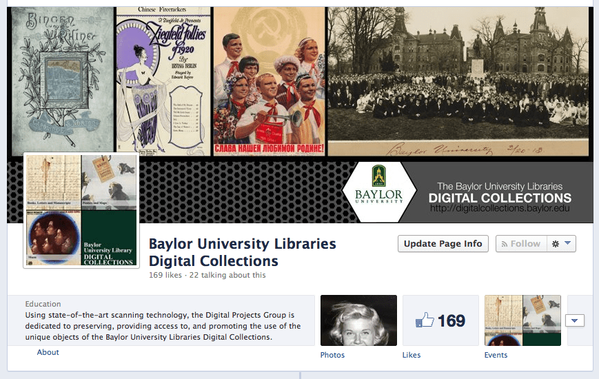 Our Facebook page, with a partial cameo by Doris Day.