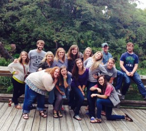 Members of the first and second-year HESA cohorts on a trip to Cameron Park Zoo.