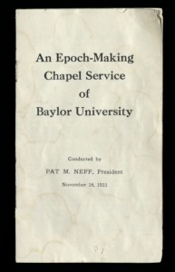 The transcribed booklet containing Neff's famous chapel service.