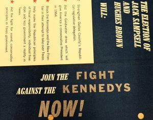 Flyer campaigning against President John Kennedy and brother Robert Kennedy