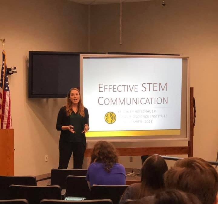 Keighley Reisenauer talked about the secrets to effective science communication at TBI