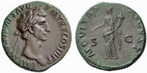 As of Nerva struck at Rome, AD 97. Obverse: bust right of Nerva with imperial titles.  Reverse: Aequitas standing left holding cornucopia and scales, AEQVITAS AVGVST.