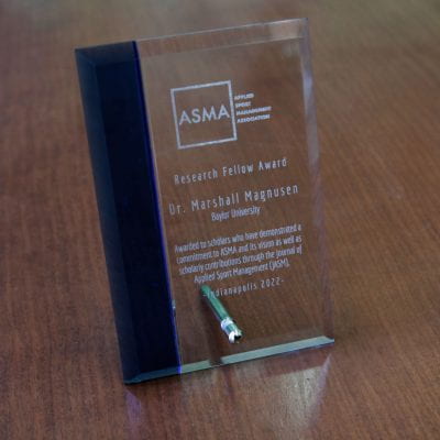ASMA award plaque