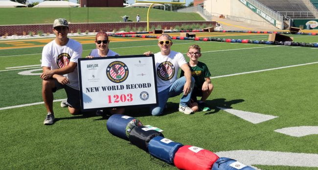 School of Education volunteers set a Guinness World Record at McLane Stadium