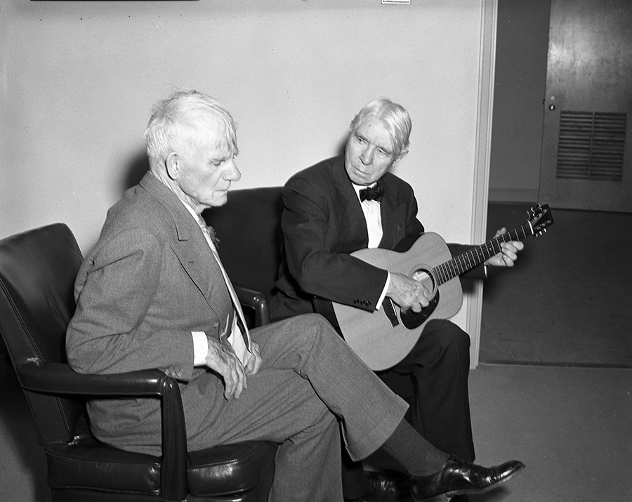 Armstrong and Sandburg before the 1952 reading