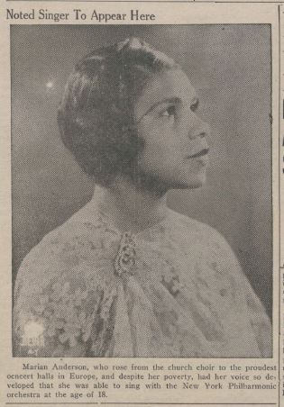 Marian Anderson, Baylor Lariat, March 24, 1939